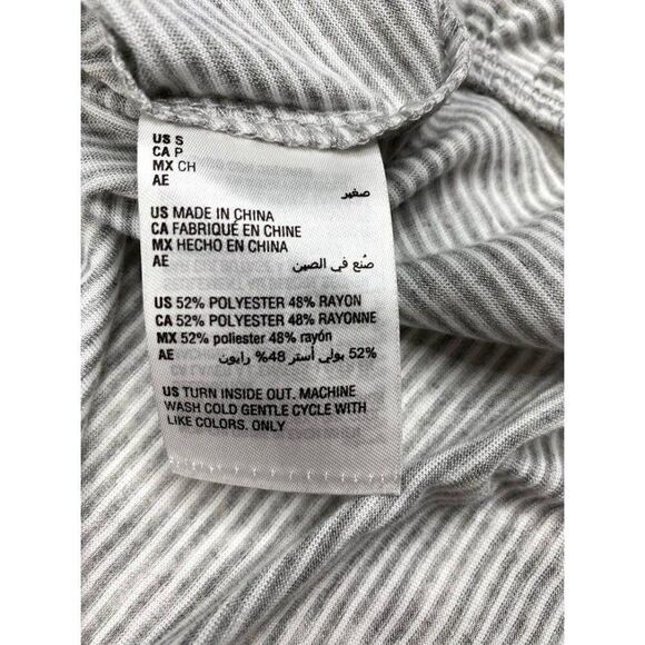 Style‎ & Co Blouse Top Large Grey White Scarf-Neck - Picture 8 of 10